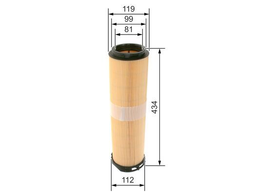 BOSCH 1457433333 Air Filter 119mm Ø Insert Fits Mercedes-Benz E-Class S-Class