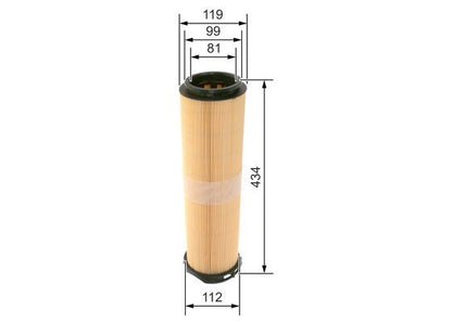 BOSCH 1457433334 Air Filter 119mm Ø Insert Fits Mercedes-Benz E-Class S-Class