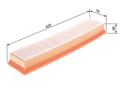 BOSCH 1457433337 Air Filter 425mm Length Insert 46mm Height Fits Citroën Peugeot