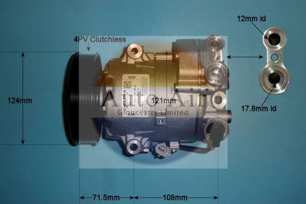 AUTO AIR 14-1015 Air Conditioning Compressor A/C Fits Vauxhall Astra Meriva
