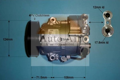 AUTO AIR 14-1015 Air Conditioning Compressor A/C Fits Vauxhall Astra Meriva