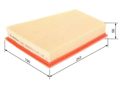 BOSCH 1457433573 Air Filter 243mm Length Insert 56mm Height Fits Nissan Renault