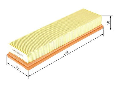 BOSCH 1457433592 Air Filter 354mm Insert Fits Citroën C4 Peugeot 206 307 206+