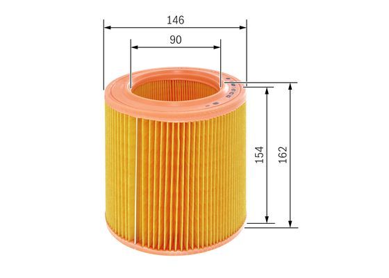 BOSCH 1457433652 Air Filter 145.5mm Outer Ø Insert Fits Austin LDV MG Rover