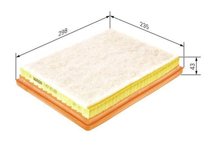 BOSCH 1457433655 Air Filter 297.5mm Length Insert For Cadillac BLS Saab 9-3 9-3X