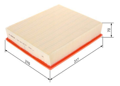 BOSCH 1457433748 Air Filter 276mm Length Insert 70mm Height For Mercedes-Benz VW