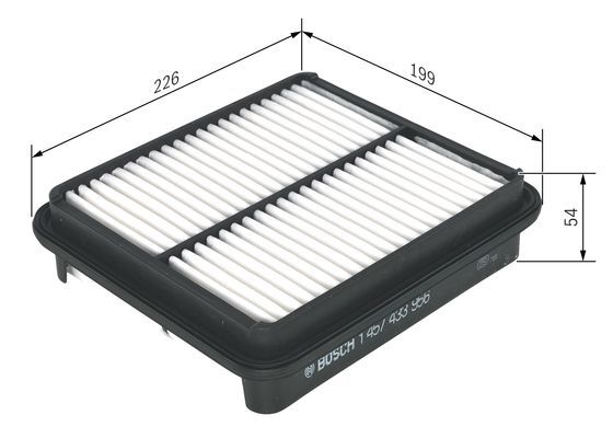 BOSCH 1457433956 Air Filter Fits Suzuki Grand Vitara Vitara VITARA / ESCUDO