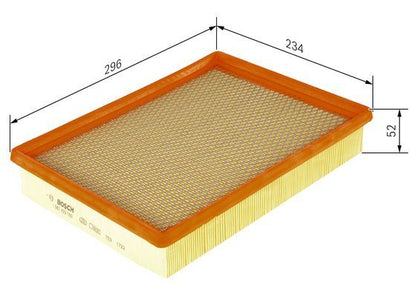 BOSCH 1987429193 Air Filter 296mm Length Insert Fits Cadillac Opel Saab Vauxhall