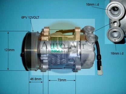 AUTO AIR 14-1433 Air Compressor A/C Air Con Air Conditioning Fits Citroen Xsara
