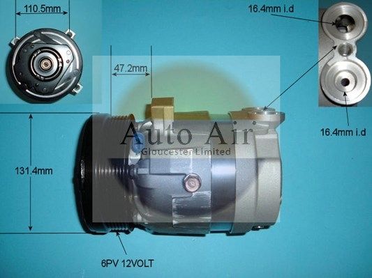 AUTO AIR 14-2204 Air Compressor A/C Air Con Air Conditioning Fits Daewoo Tacuma