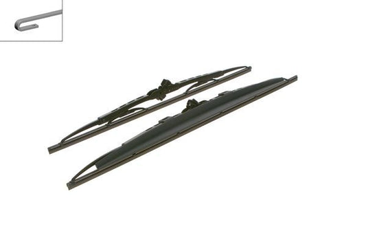 2x BOSCH Wiper Blades (Pair) Fits Alfa Chevrolet Chrysler Daewoo Fiat Ford