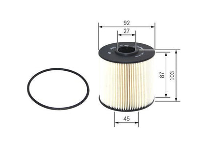 BOSCH 1457431707 Fuel Filter Insert 92.2mm Diameter Fits Mercedes-Benz Vario