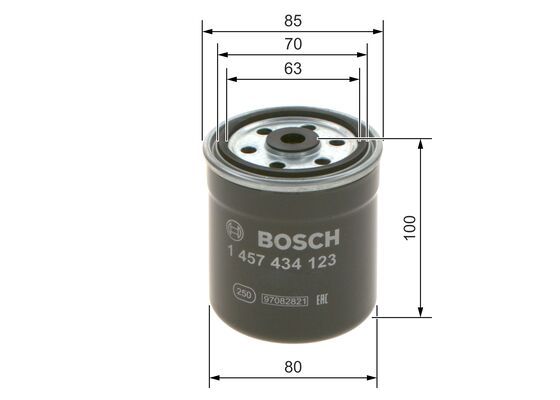 BOSCH 1457434123 Fuel Filter Spin-On 80.2mm Diameter Fits Mercedes-Benz Puch