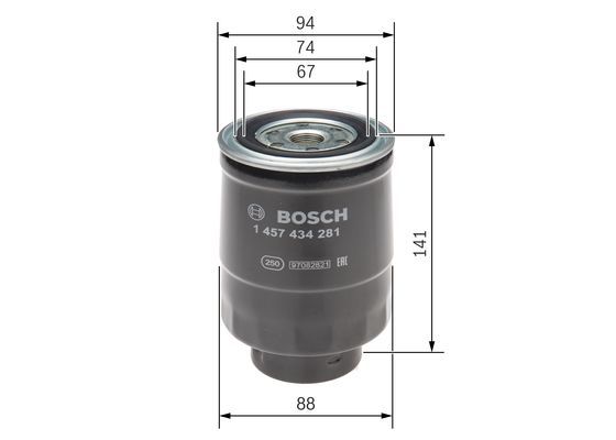 BOSCH 1457434281 Fuel Filter Spin-On 90mm Diameter Fits Ford LTI Nissan