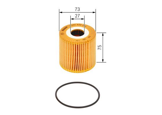 BOSCH 1457429284 Oil Filter 73mm Outer Diameter Insert With Seal Fits Nissan