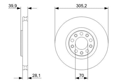 BOSCH 0986479293 Brake Disc Front Vented 305mm Outer Ø Fits Alfa Romeo 159 Brera