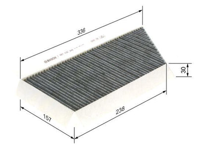 BOSCH 1987432348 Cabin Air Filter 336mm 31mm Height For Peugeot 206 206 Van 206+