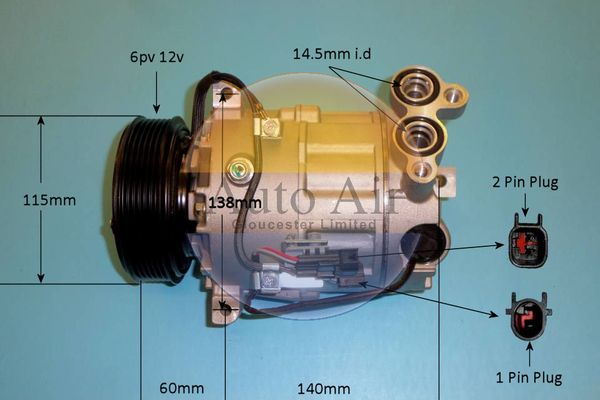 AUTO AIR 14-1313P Air Compressor A/C Air Conditioning Fits Volvo S80 XC90