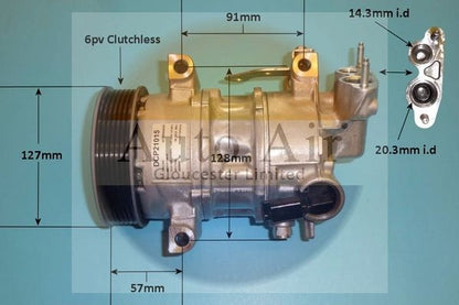 Auto Air 14-0129 A/C Air Con Compressor Air Conditioning Fits Citroen DS Peugeot