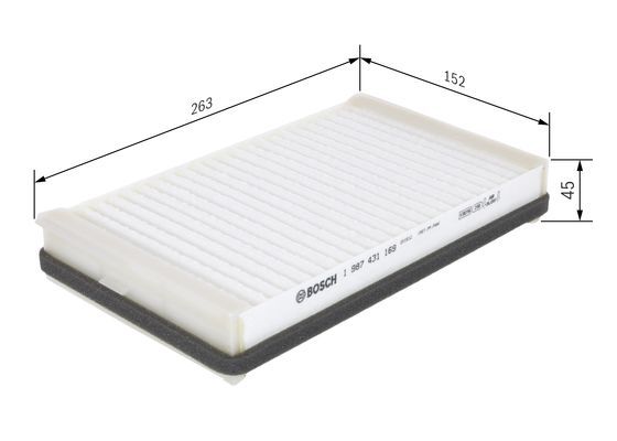 BOSCH 1987431169 Cabin Air Filter 262.5mm Length Particulate Fits DAF RENAULT