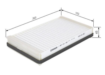 BOSCH 1987431169 Cabin Air Filter 262.5mm Length Particulate Fits DAF RENAULT