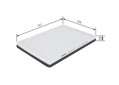 BOSCH 1987432152 Cabin Air Filter 321mm Length Particulate Fits DAF RENAULT
