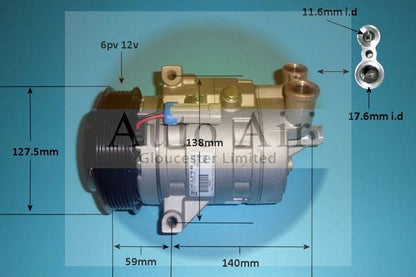 AUTO AIR 14-0271 Air Compressor A/C Air Conditioning Fits Chevrolet Vauxhall