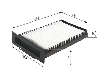 BOSCH 1987432210 Cabin Air Filter 273mm Particulate Fits Land Rover Freelander