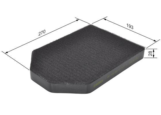 BOSCH 1987432367 Cabin Air Filter 280mm Length Activated Carbon Fits Audi A8