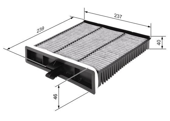 BOSCH 1987432394 Cabin Air Filter 239mm Fits Renault Grand Scenic Scenic