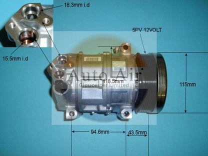 AUTO AIR 14-7488 Air Conditioning Compressor Fits Alfa Romeo Chrysler Vauxhall