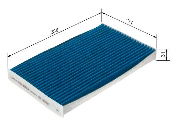 BOSCH 0986628578 Cabin Air Filter 177mm 31mm Height Fits Citroën Opel Vauxhall