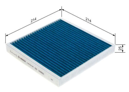 BOSCH 0986628588 Cabin Air Filter 214mm Length Activated Carbon For Smart Fortwo