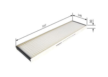 BOSCH 1987431180 Cabin Pollen Air Filter 552mm Length 30mm Height Replacement