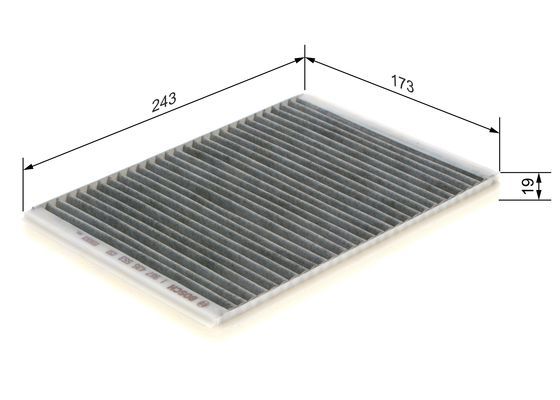BOSCH 1987435553 Cabin Air Filter 249mm Activated Carbon Fits Renault Megane