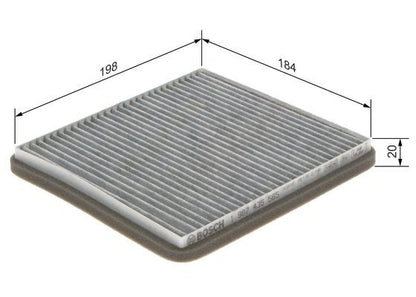 BOSCH 1987435565 Cabin Air Filter 198mm Activated Carbon Fits Chevrolet Spark