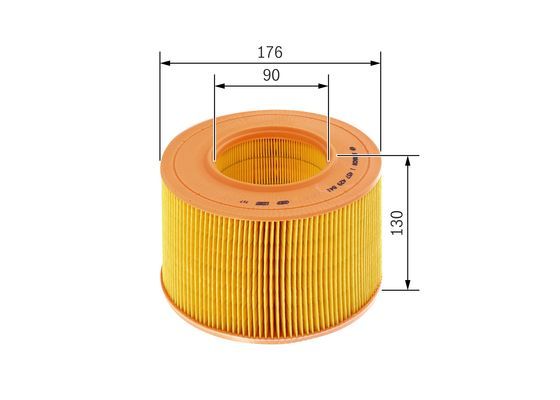 BOSCH 1457429841 Air Filter 176mm Outer Ø Insert Fits Renault 19 21 Megane