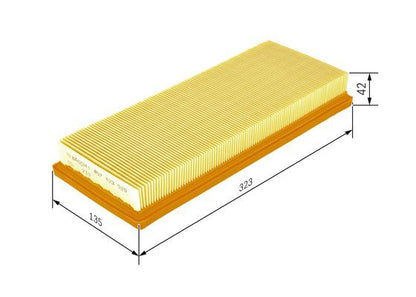 BOSCH 1457433520 Air Filter 324mm Length Insert 42mm Height Fits Fiat Punto