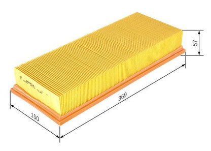 BOSCH 1457433608 Air Filter 368.5mm Length Insert 57mm Height Fits Ford Mondeo