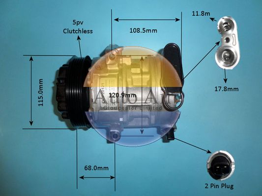AUTO AIR 14-1818 Air Compressor A/C Air Conditioning Fits Vauxhall Corsa
