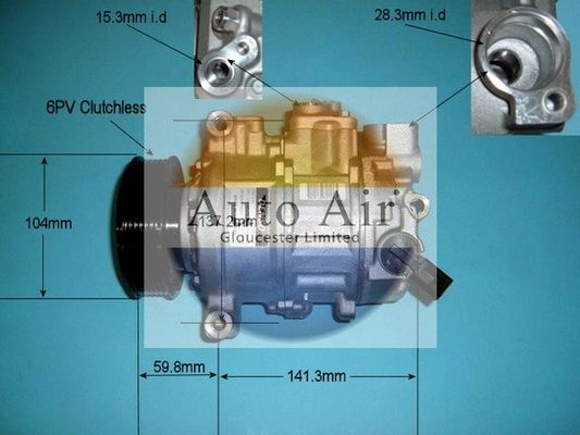 AUTO AIR 14-9703 Air Compressor A/C Air Conditioning Fits Audi A4 Seat Exeo