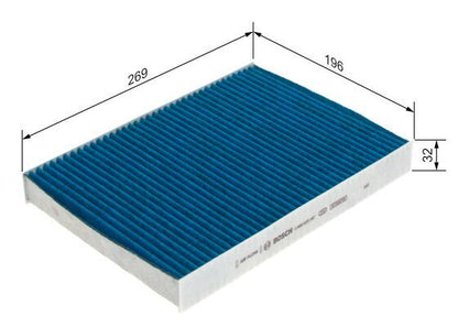 BOSCH 0986628587 Cabin Filter 269mm 32mm Height Fits Citroën C5 C6 Peugeot 407