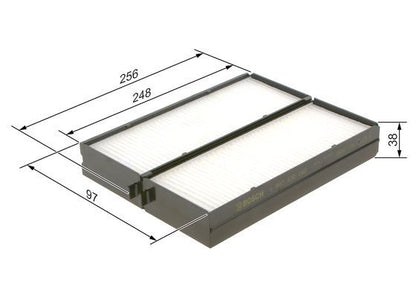 BOSCH 1987432160 Cabin Air Filter 247.5mm Length Particulate Fits Hyundai Kia