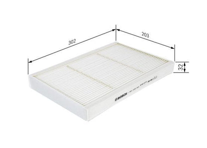 BOSCH 1987435004 Cabin Air Filter 301.5mm Particulate Fits VOLVO RENAULT TRUCKS