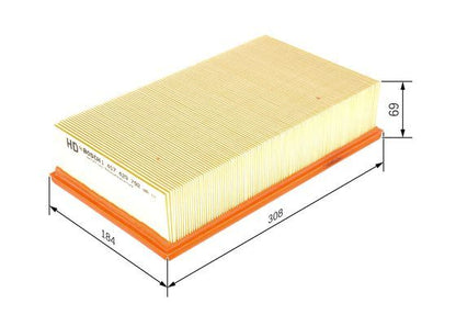 BOSCH 1457429792 Air Filter 308mm Length Insert 69mm Height Fits Audi 100 A6
