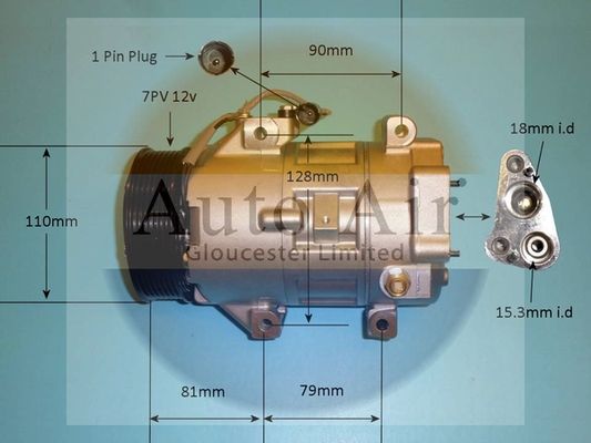 AUTO AIR 14-0084P Air Compressor A/C Air Con Air Conditioning Fits Mini Mini