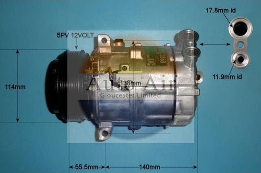AUTO AIR 14-0334 Air Compressor A/C Air Conditioning Fits Alfa Romeo Fiat Saab