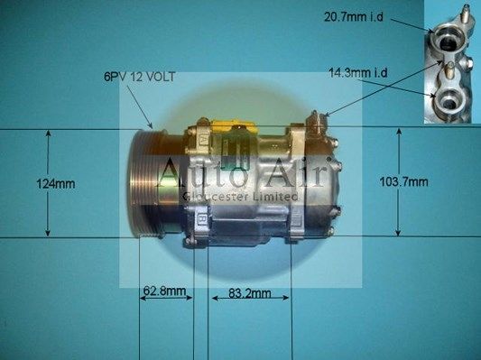 AUTO AIR 14-1239 Air Compressor A/C Air Conditioning Fits Citroen Fiat Peugeot