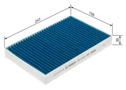 BOSCH 0986628592 Cabin Air Filter 243mm Activated Carbon Fits Tesla Model S