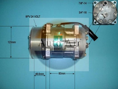 AUTO AIR 14-0043 Air Conditioning Compressor A/C Air Con Replacement 24V Voltage